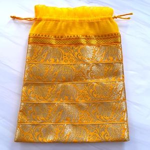Elephant Print Pouch in Gold